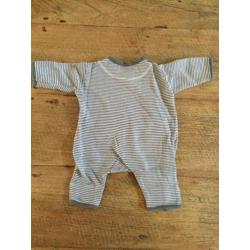 Hema boxpakje / jumpsuit, wit-taupe gestreept, maat 50