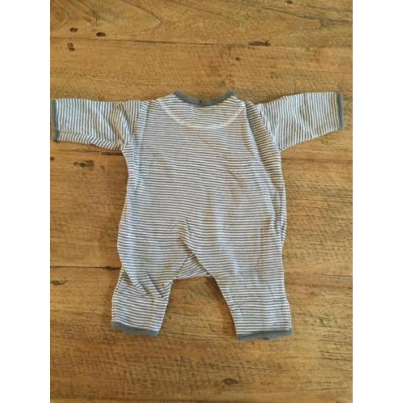 Hema boxpakje / jumpsuit, wit-taupe gestreept, maat 50