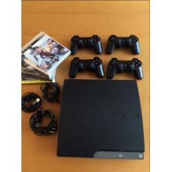 Playstation 3 + 4 controllers + 6 spellen