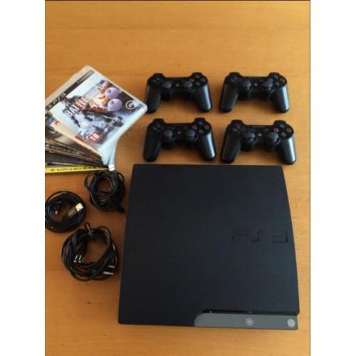 Playstation 3 + 4 controllers + 6 spellen