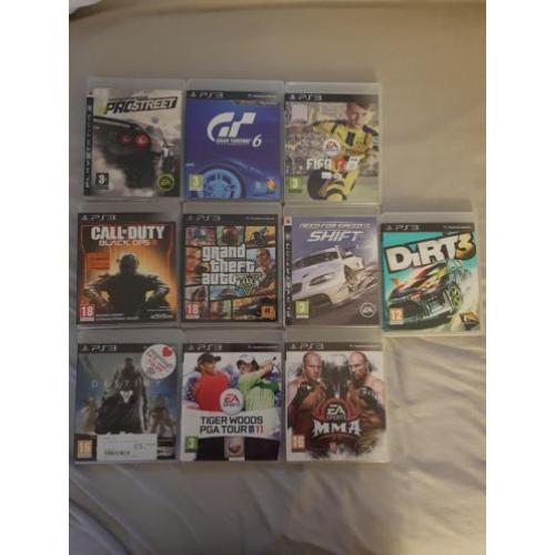 Playstation 3 2 controllers (incl. oplader) 10 spellen