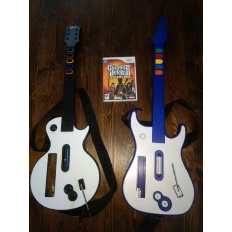 Wii Guitar Hero met 2 gitaren