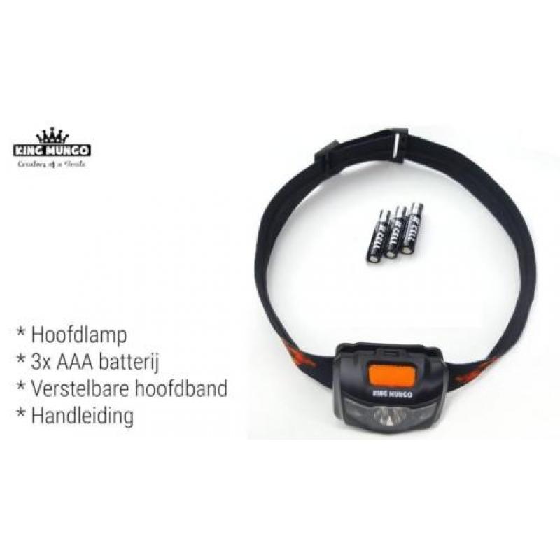 LED Hoofdlamp incl 3x AAA batterijen Lichtgewicht | NIEUW