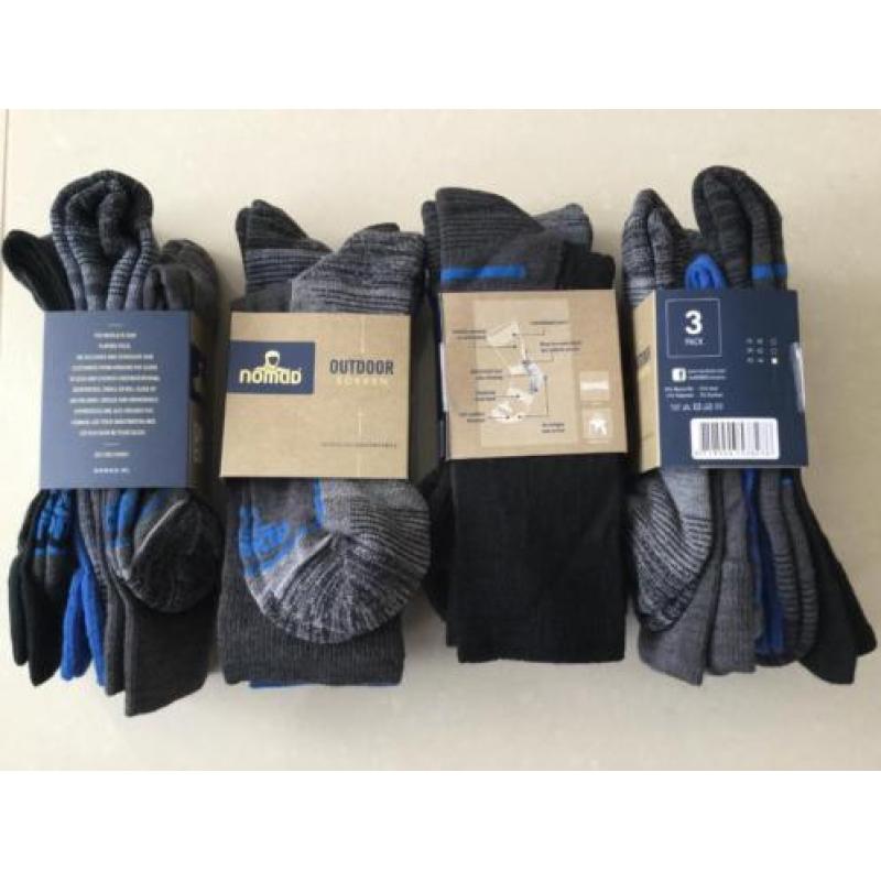 Nomad outdoor sokken setje 3 paren, MERINOWOL!! €10 ipv €60